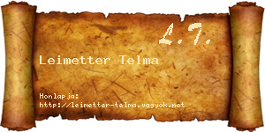 Leimetter Telma névjegykártya